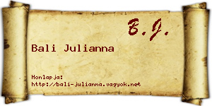Bali Julianna névjegykártya